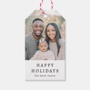 Etiqueta Para Presente Boas Festas minimalista moderno branco