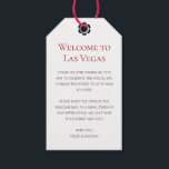 Etiqueta Para Presente Boas-vindas a Las Vegas<br><div class="desc">Casar-se em Las Vegas? Estas etiquetas brancas e pretas de boas-vindas constituiriam uma adição perfeita à cesta de boas-vindas do seu convidado no hotel. Personalize com seu texto sincero.</div>