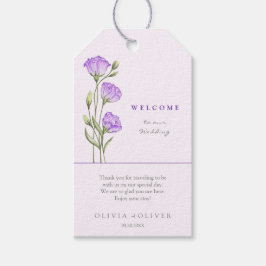 Etiqueta Para Presente Boas-vindas a Purple Eustomas Wedding