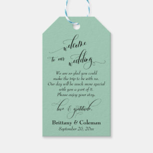 Etiqueta Para Presente Boas-vindas ao Amor e Gratidão Casamento Verde Cl