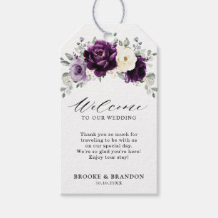 Etiqueta Para Presente Boas-vindas ao Casamento Branca de Pera Roxo de Pe