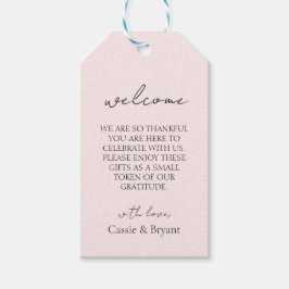 Etiqueta Para Presente Boas-vindas ao Casamento Cor-de-Rosa Blush do Scri