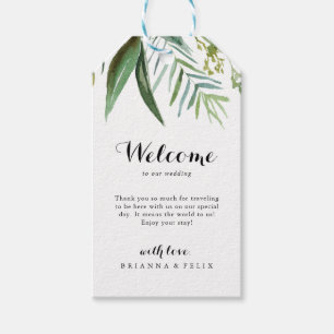 Etiqueta Para Presente Boas-vindas ao Casamento da Caligrafia Tropical Gr