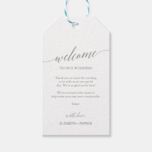 Etiqueta Para Presente Boas-vindas ao Casamento da Caligrafia Verde Sage
