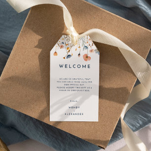 Etiqueta Para Presente Boas-vindas ao Casamento de Destino Floral de Bold