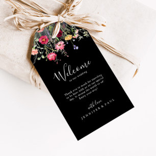 Etiqueta Para Presente Boas-vindas ao Casamento de Flor Selvagem Multicol