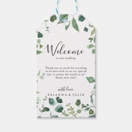 Etiqueta Para Presente Boas-vindas ao Casamento de Folhagem Verde do Scri