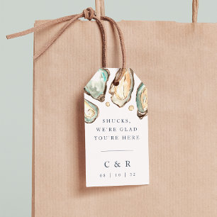 Etiqueta Para Presente Boas-vindas ao Casamento de Ostras de Aquarela Cos