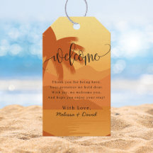 Boas-vindas ao casamento de praia de destino moder