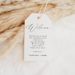 Etiqueta Para Presente Boas-vindas ao Casamento de Script Elegante Modern