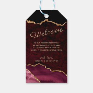 Etiqueta Para Presente Boas-vindas ao Casamento Dourado de Agate de Burgu