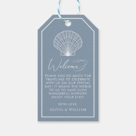 Etiqueta Para Presente Boas-vindas ao Casamento Elegante da Praia de Seas