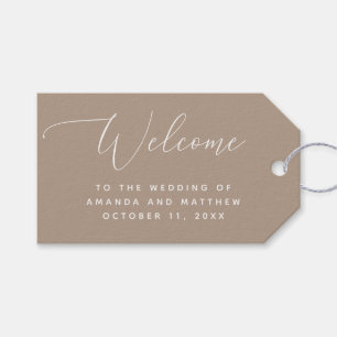 Etiqueta Para Presente Boas-vindas ao casamento elegante minimalista Past