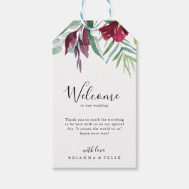 Etiqueta Para Presente Boas-vindas ao Casamento Floral Tropical Calliogra