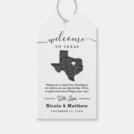 Etiqueta Para Presente Boas-vindas ao Casamento Minimalista do Texas