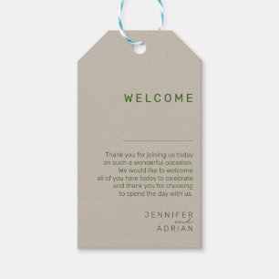 Etiqueta Para Presente Boas-vindas ao Casamento Mínimo do Elegante Pale S