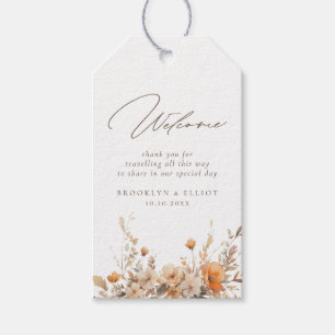Etiqueta Para Presente Boas-vindas ao Hotel Elegant Fall Wild Flowers