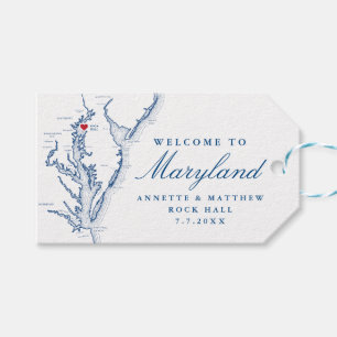 Etiqueta Para Presente Boas-vindas ao Marinho Elegante do Rock Hall MD