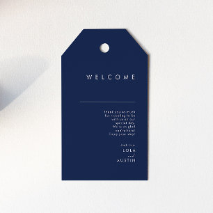 Etiqueta Para Presente Boas-vindas ao Marinho Minimalista Blue Silver