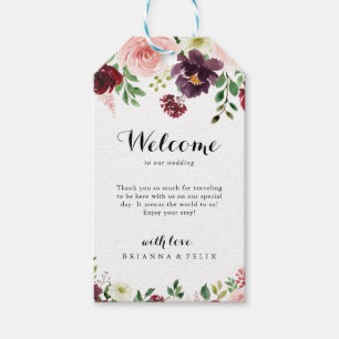 Etiqueta Para Presente Boas-vindas ao Primavera Floral de Caligrafia