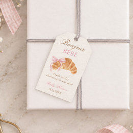 Etiqueta Para Presente Boas-vindas Bebê Croissant Laço Chuvinha de Bebê F