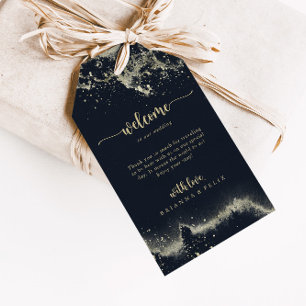 Etiqueta Para Presente Boas-vindas do Casamento de Abertura Dourada de Wa