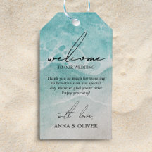 Boas-vindas do Casamento de Aquarela de Ocean Beac