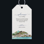 Etiqueta Para Presente Boas-vindas do Casamento Skyline da Costa Amalfi d<br><div class="desc">Estas lindas etiquetas de boas-vindas da linha costeira Amalfi são perfeitas para o casamento de destino italiano.</div>
