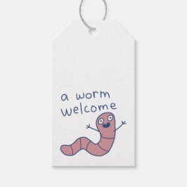 Etiqueta Para Presente Boas-vindas engraçadas de uma minhoca Cute Piada D