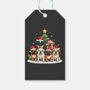 Etiqueta Para Presente Boate de Natal Árvore Santa Hat Puppy Amantes