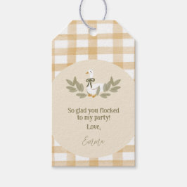 Etiqueta Para Presente Bobo Gingham Amarelo Goose Aniversário Favorecendo