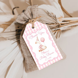 Etiqueta Para Presente Bobo Gingham Daisy Gingham Chá de fraldas Gift Tag