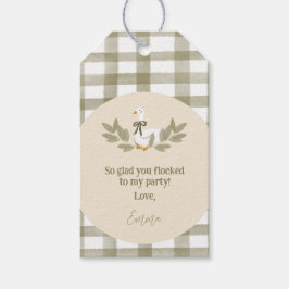 Etiqueta Para Presente Bobo Gingham Verde Goose Aniversário Favorece Etiq