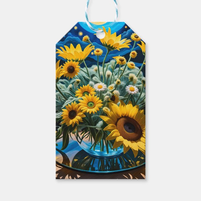 Etiqueta Para Presente Bodegón Flores y Noche 1 - 001 (Frente)