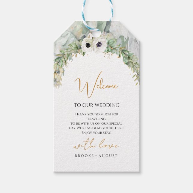 Etiqueta Para Presente Boêmia Lush Greenery Arch Summer Garden (Frente)