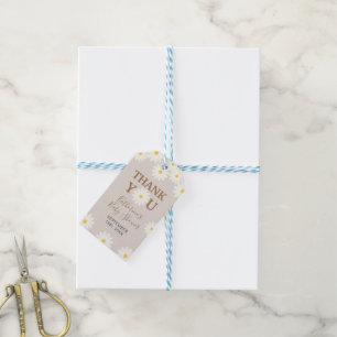 Etiqueta Para Presente Bohemian Daisy Floral Chá de fraldas Obrigado