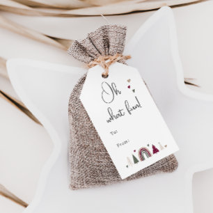 Etiqueta Para Presente Boho Arco-Íris e Corações Que Divertimento Para e