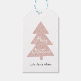Etiqueta Para Presente Boho Árvore de Natal Merry Christmas Gift Tag
