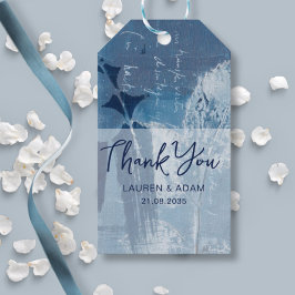 Etiqueta Para Presente Boho Azul Empoeirado Obrigado Casamento