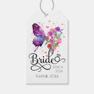 Etiqueta Para Presente Bóho Brito Floral Butterfly Favor Gift Tag