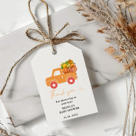 Etiqueta Para Presente Boho Fall Bompkin car obrigado Você Chá de fraldas