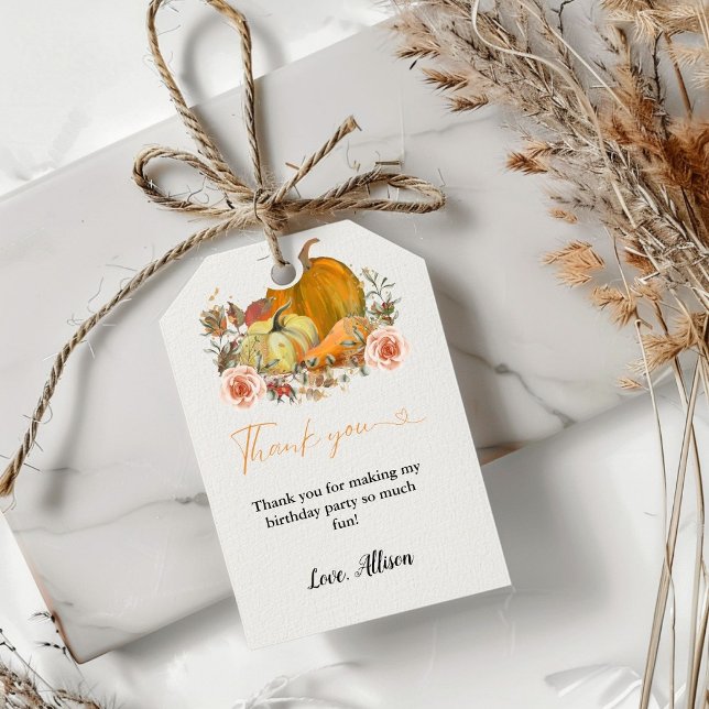 Etiqueta Para Presente Boho Fall Bompkin obrigado (Criador carregado)