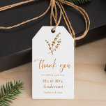 Etiqueta Para Presente Boho Fall Orange Obrigado Nupa Favoritos Marcações<br><div class="desc">Mostre apreço pelo nosso "Boho Fall Orange Obrigado pelo casamento Favorece as etiquetas." Estas etiquetas,  perfeitas para o boêmico e casamentos outono,  apresentam sotaques florais vermelhos queimados e secos,  acrescentando um toque de charme rústico aos seus favores de casamento. Simplesmente elegante,  eles expressam sua gratidão em estilo.</div>