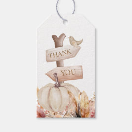 Etiqueta Para Presente Boho Fall White Pumpkin Obrigado