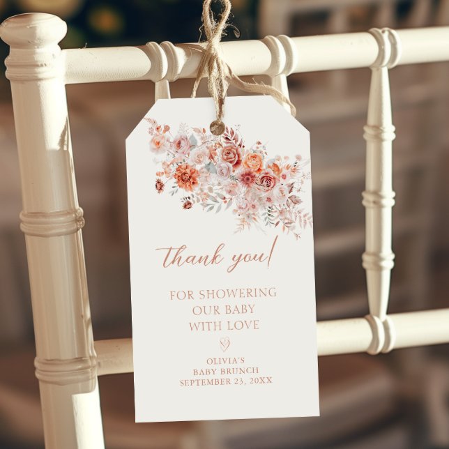 Etiqueta Para Presente Boho Floral Baby Brunch Agradecimento (Criador carregado)