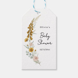 Etiqueta Para Presente Boho floral Baby Shower yellow wildflower love