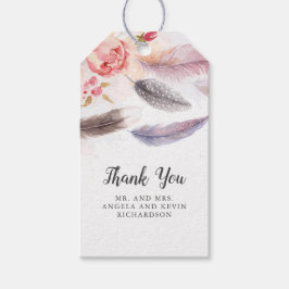 Etiqueta Para Presente Boho Floral Feather