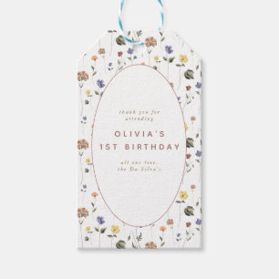 Etiqueta Para Presente Boho Floral Wildflower Birthday Obrigado