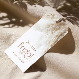 Etiqueta Para Presente Boho Fluffy Grama de Pampas Chá de Noiva Obrigada