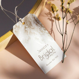 Etiqueta Para Presente Boho Fluffy Grama de Pampas Chá de Noiva Obrigada
